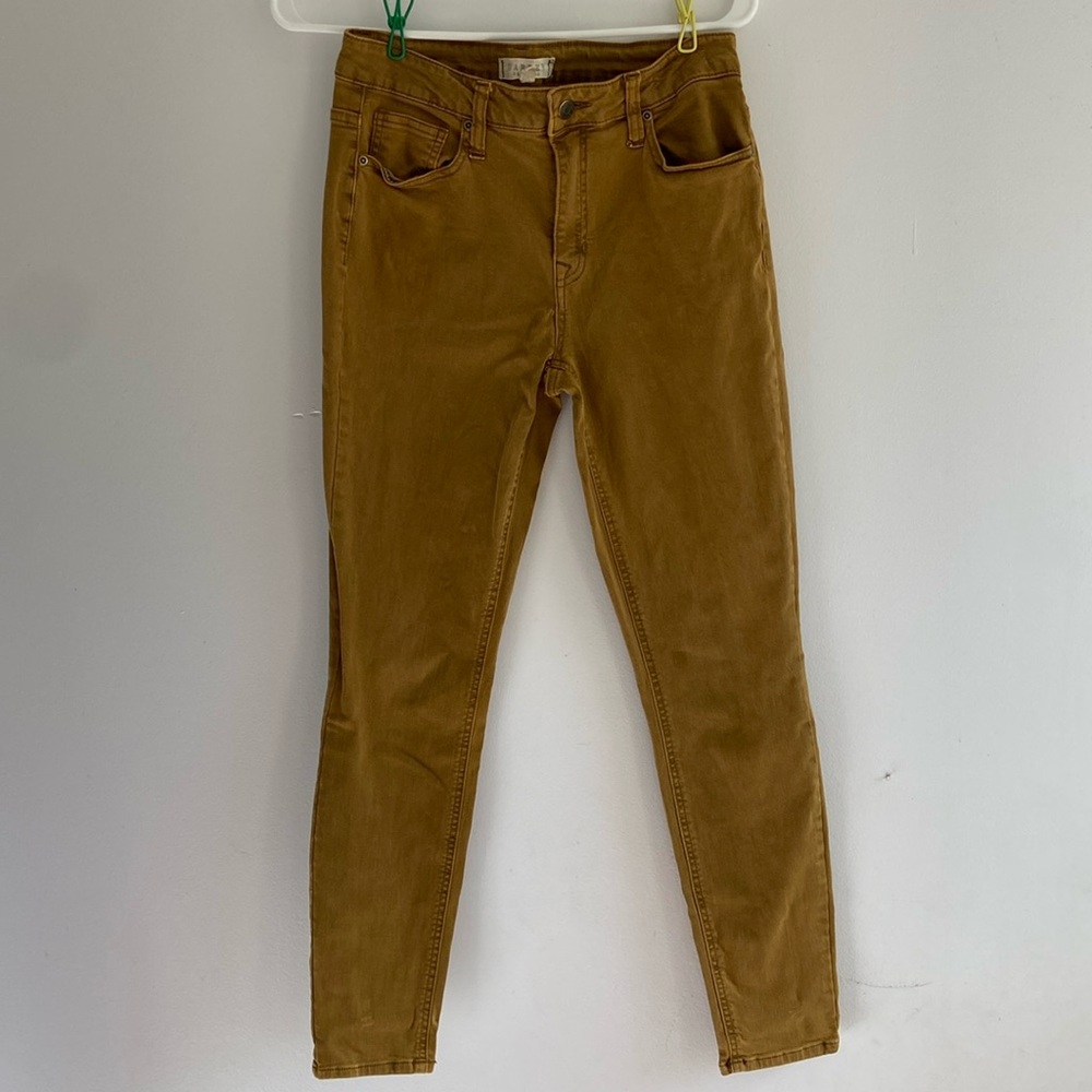 Harper Heritage mid-rise camel brown straight leg denim